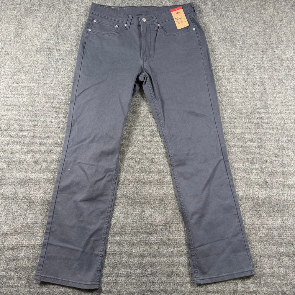Levi's 514 Straight Pants Mens 34x32 Blue Stretch Twill Casual NWT